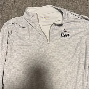 Peter Millar Light Gray Quarter-Zip Shirt - Bethpage 2019 PGA championship